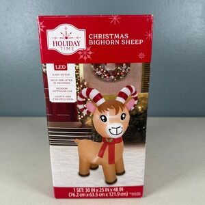 Holiday Time Christmas Bighorn Sheep LED Inflatable 4ft Outdoor Yard‎ Decor